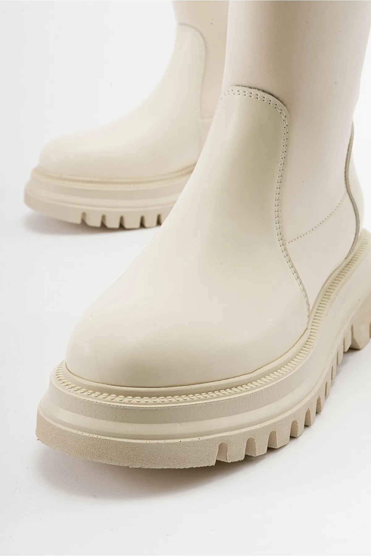 LuviShoes  ALİAS Beige Scuba Damenstiefel