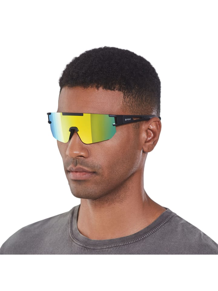 YEAZ SUNSPARK Sport-Sonnenbrille Black/Golden Green in gelb günstig kaufen onesize