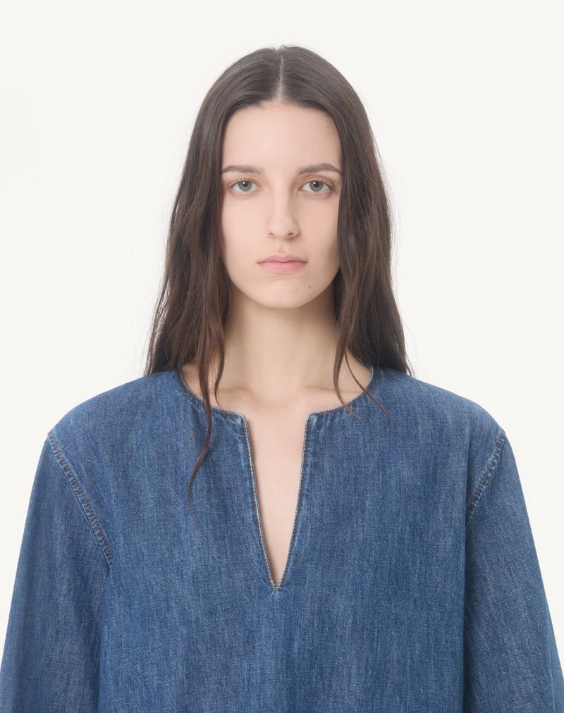 Chambray denim jurk