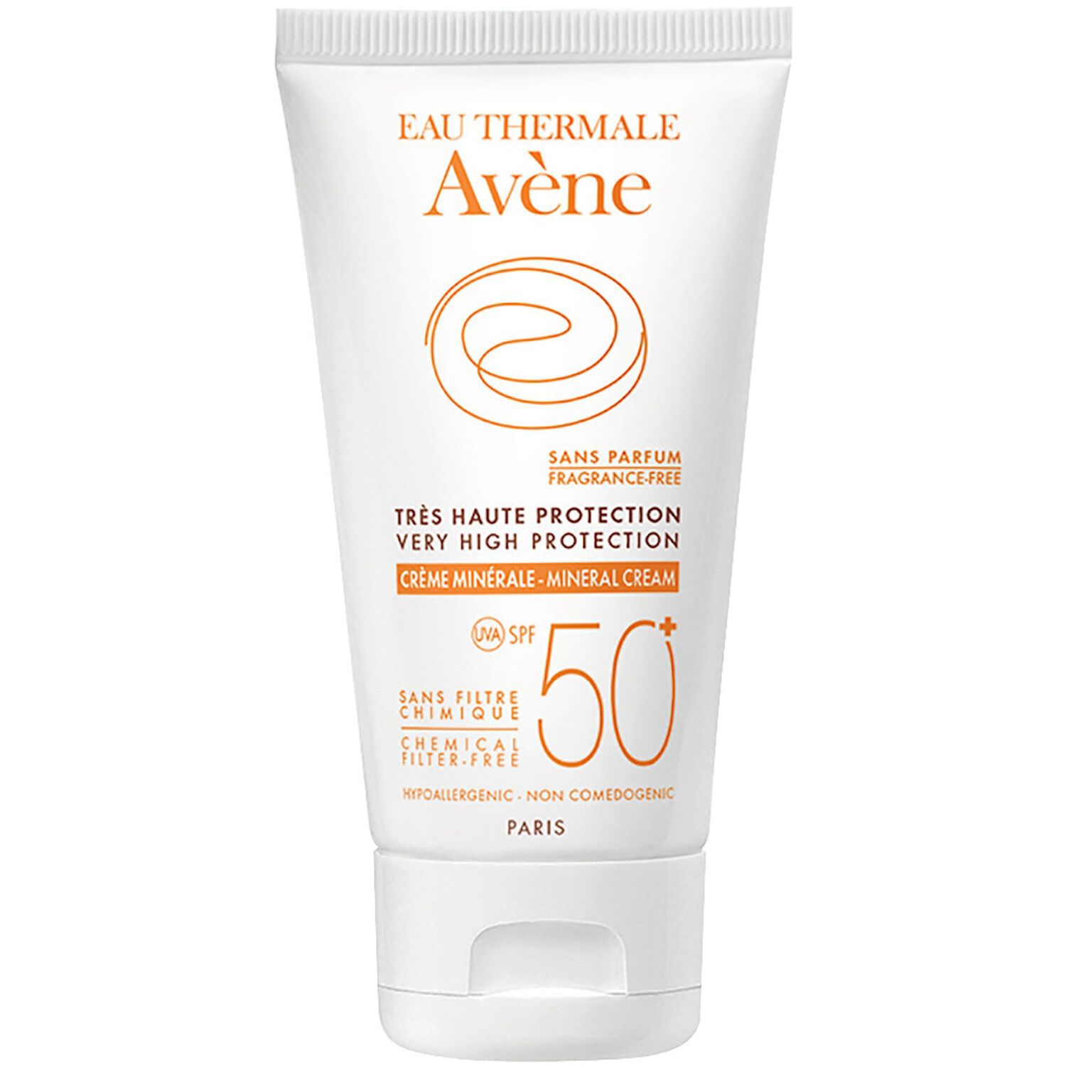 Eau Thermale Avène Protection Solaire SPF50+ Crème Minérale - Peaux Intolérantes