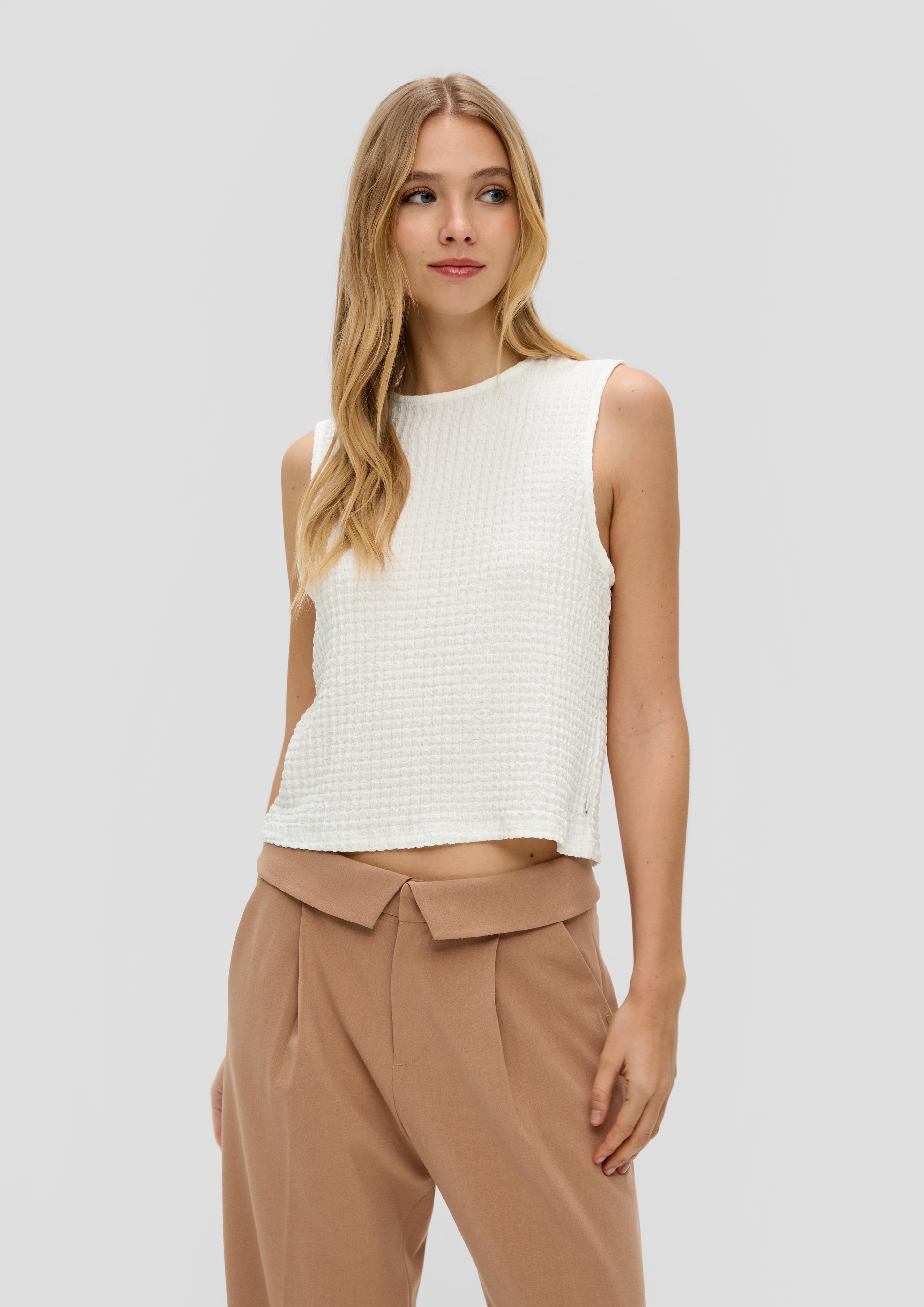 Ärmelloses Top aus Jacquard  2144059-0200