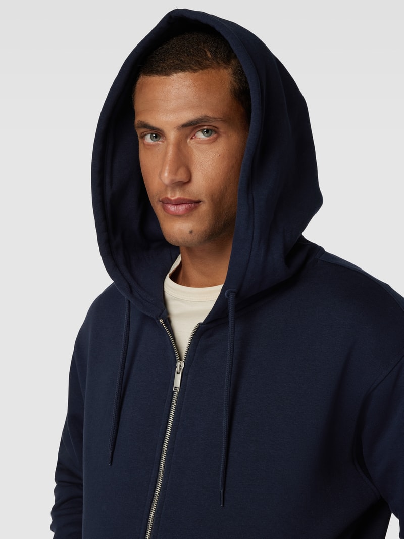 Sweatjacke mit Kapuze in dunkelblau