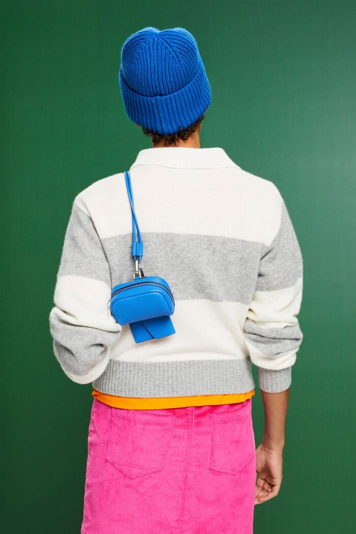 Kaschmirpullover mit Rugbystreifen und Polokragen