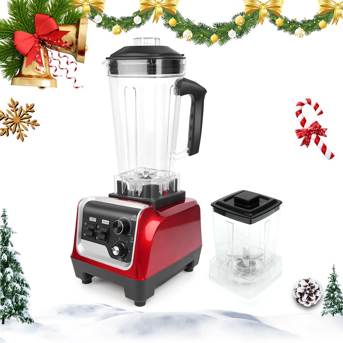 7Magic Standmixer Smoothie Maker Hochleistungsmixer, 32000 U/min, 1600,00 W, Timer, Crush Funktion, Selbstreinigungsfunktion, Puls funktion