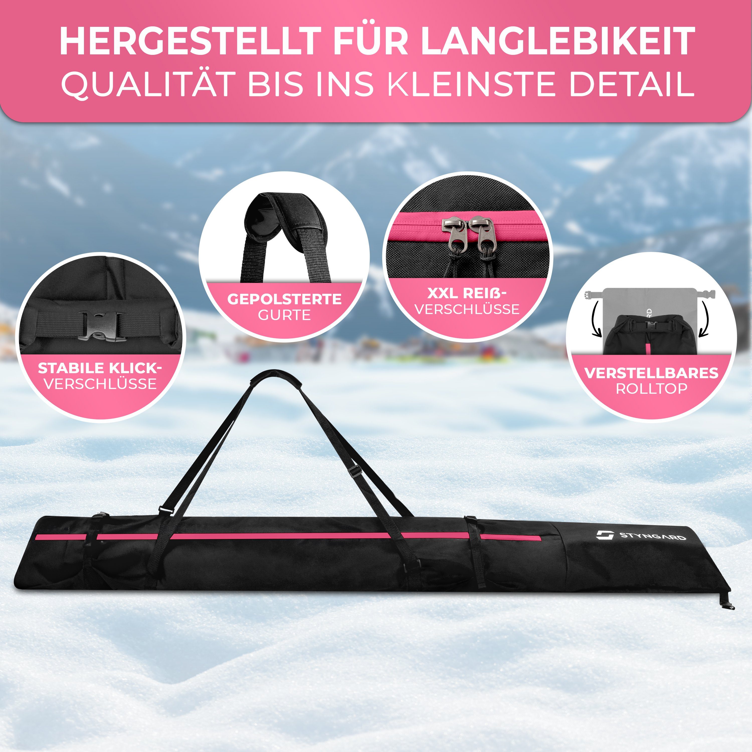 Styngard Skitasche HELSINKI, Skisack mit Rolltop [140 cm bis 200 cm]