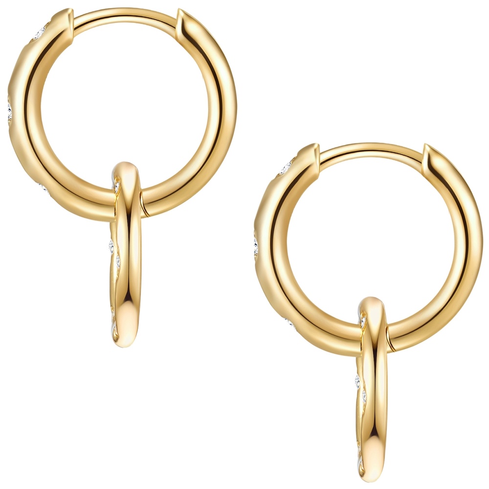 Glanzstücke München Créoles en argent Argent sterling Oxyde de zirconium (CZ) en Or jaune Boucles d'oreilles