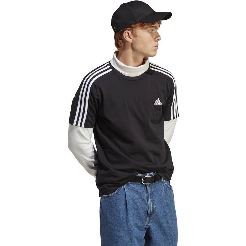 adidas ESSENTIALS SINGLE JERSEY 3-STREIFEN T-Shirt Herren