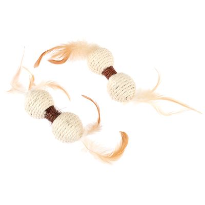 TIAKI Katzenspielzeug Sisal-Hantel Set