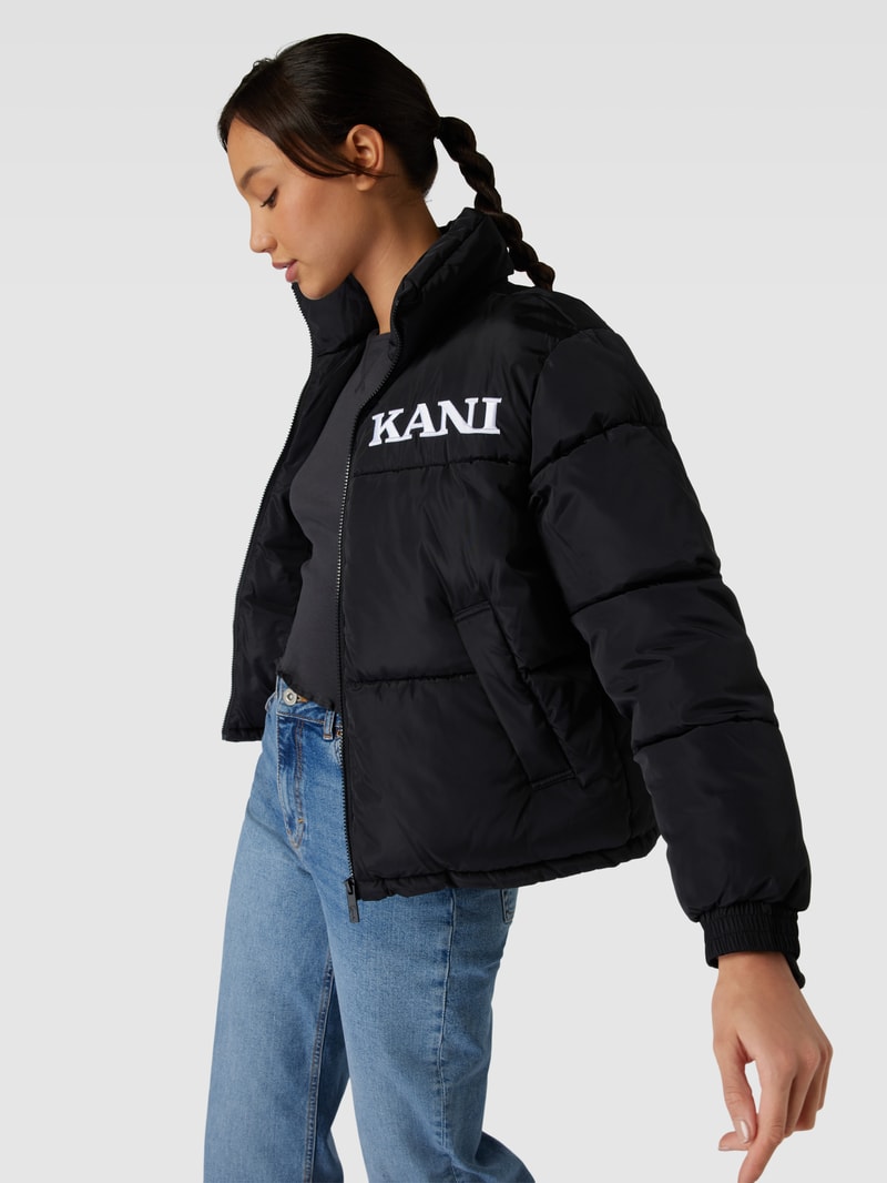 Steppjacke mit Label-Stitching Modell 'Retro' in black