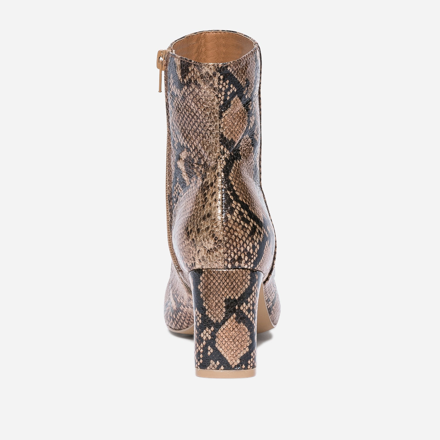 Boots TEXTO camel effet python irisé