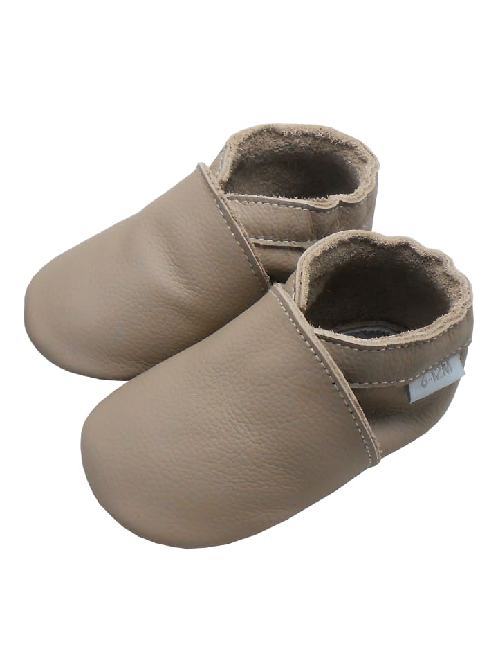 Yalion Baby Leder-Krabbelschuhe in Hellbraun günstig kaufen