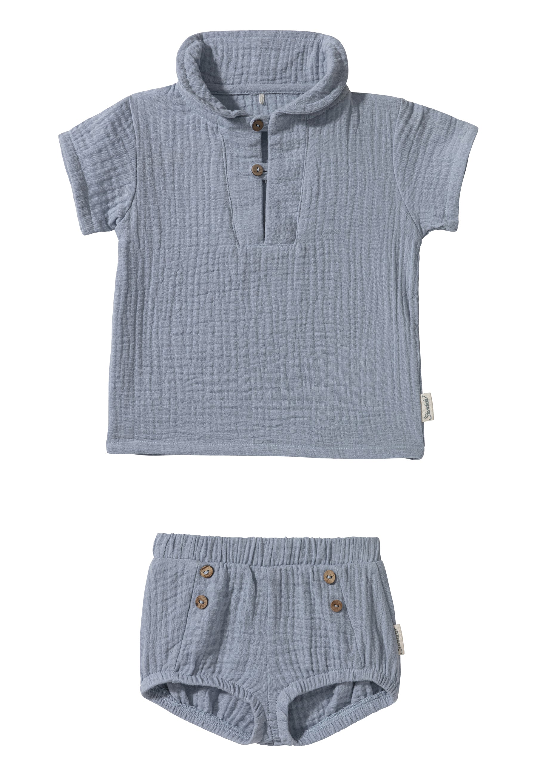 Set Shirt + Shorts Maritim in graublau