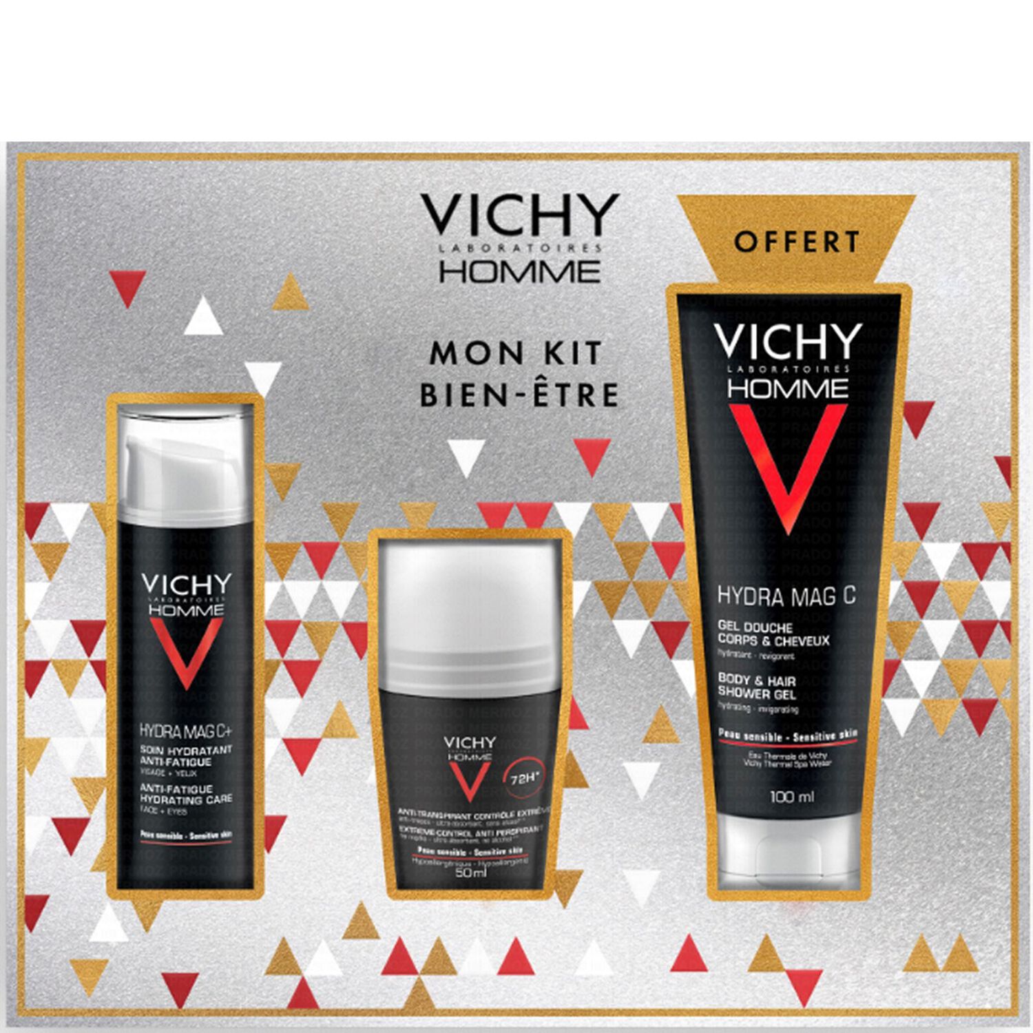 Vichy Homme Coffret Visage et Corps - Anti-Fatigue - 3 Produits