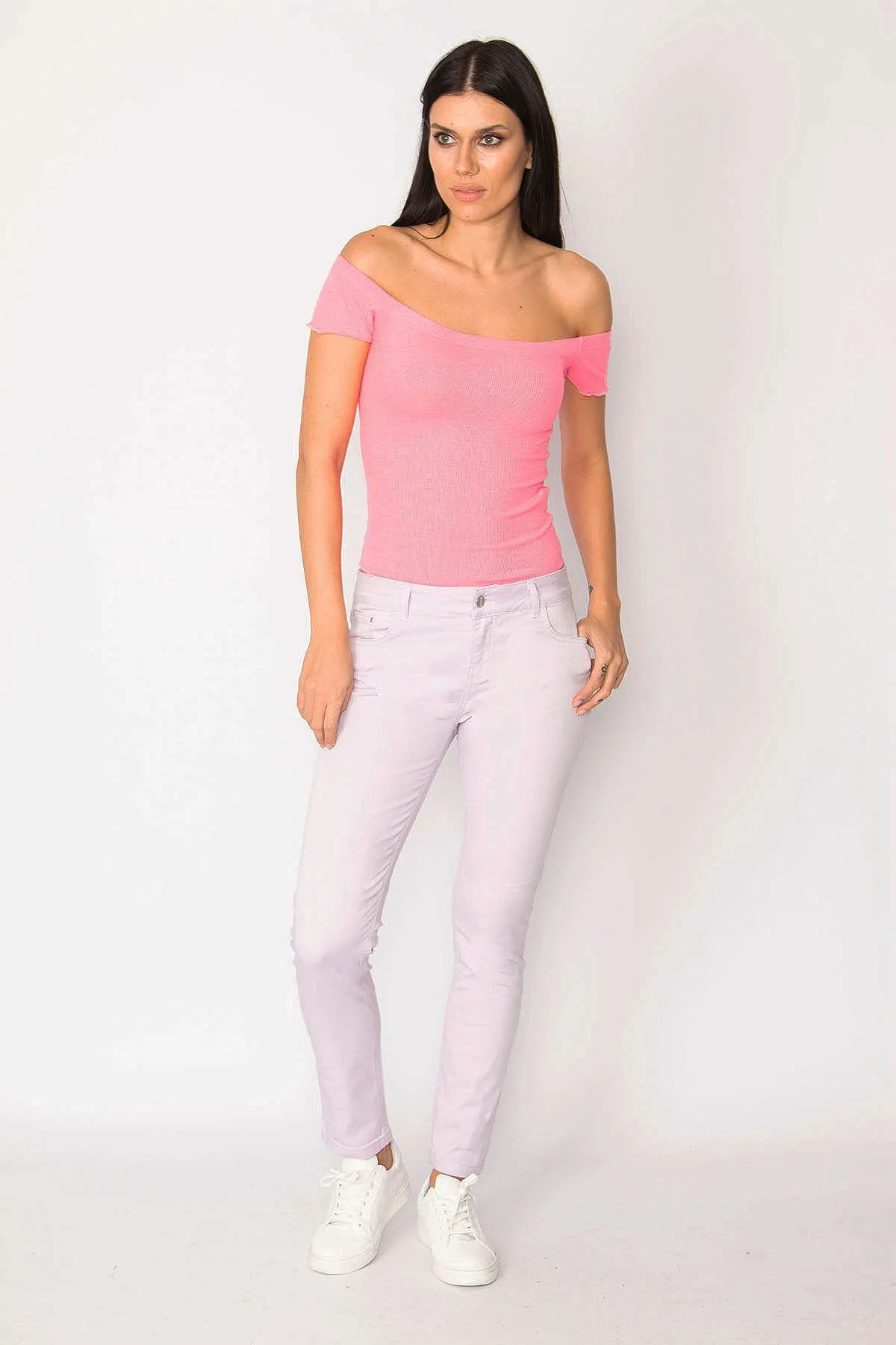Şans Tekstil  Lilafarbene 5-Pocket-Hose für Damen 85n6252