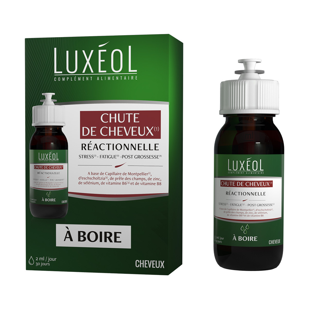 Luxéol LUXÉOL CHUTE CHEVEUX RÉACTIONNELLE (à boire) Complément alimentaire