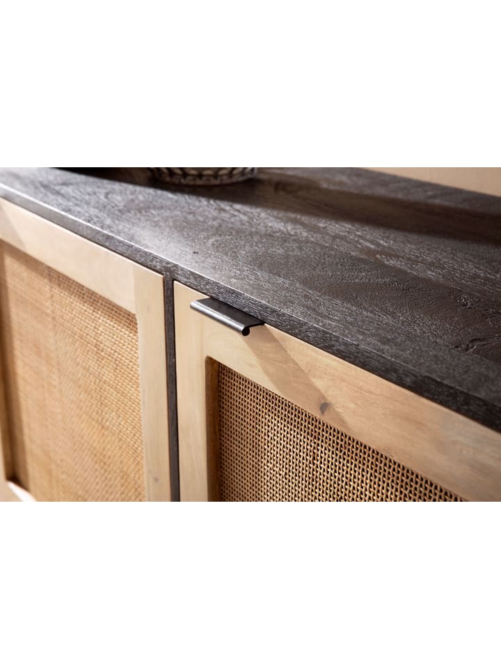 KADIMA DESIGN Sideboard 175x75x45cm Mango Massivholz/Rattan Kommode mit 3 Türen günstig kaufen onesize