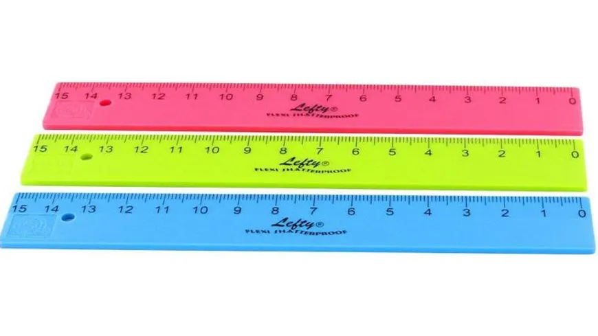 KUM Lineal für Linkshänder 15cm sortiert