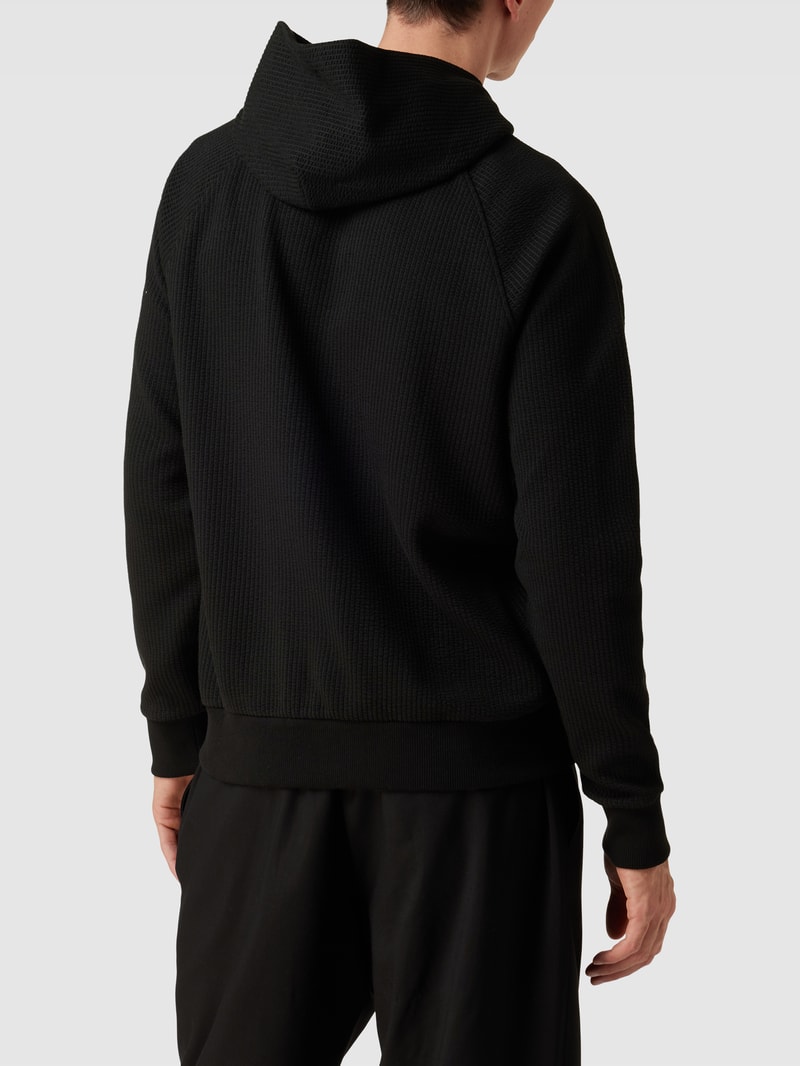 Hoodie mit Strukturmuster Modell 'OTTOMAN' in schwarz
