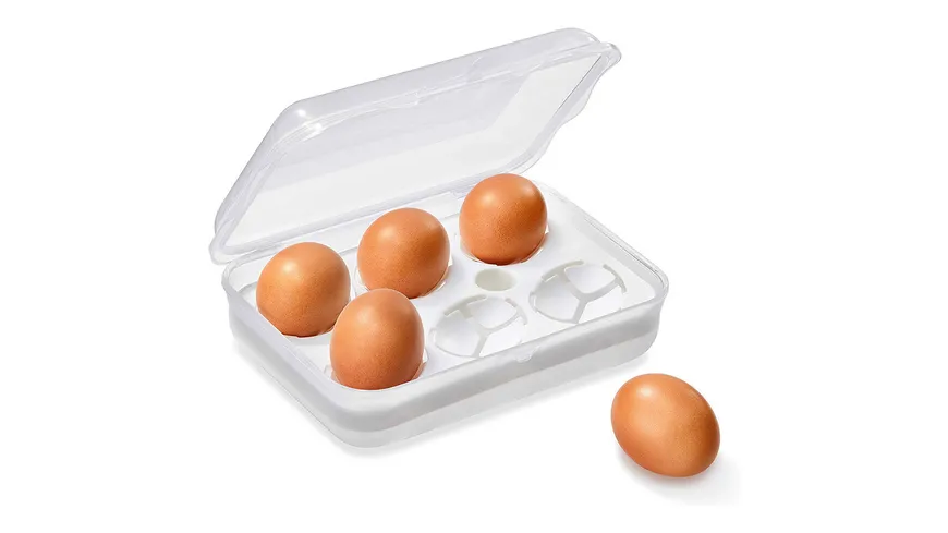 rotho Transportbox für 6 Eier FUN Transparent/ Weiss