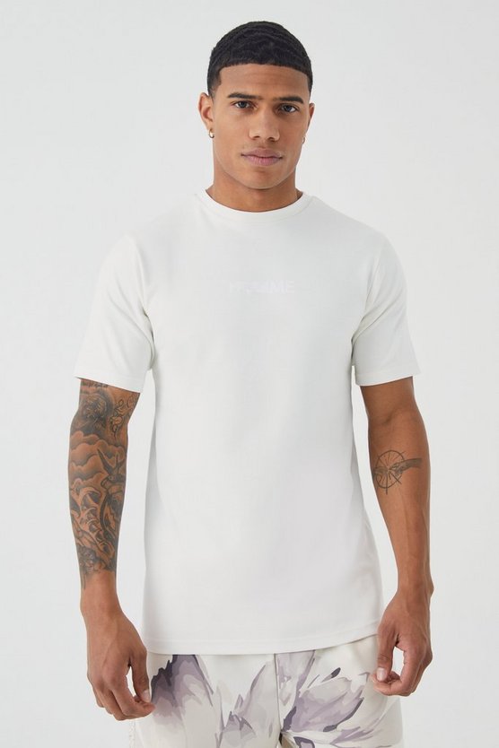 Slim-Fit T-Shirt mit Homme-Print