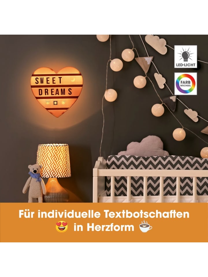 EASYmaxx LED-Leuchtkasten Herz - 173 Buchstaben & 150 Moodjis günstig kaufen onesize