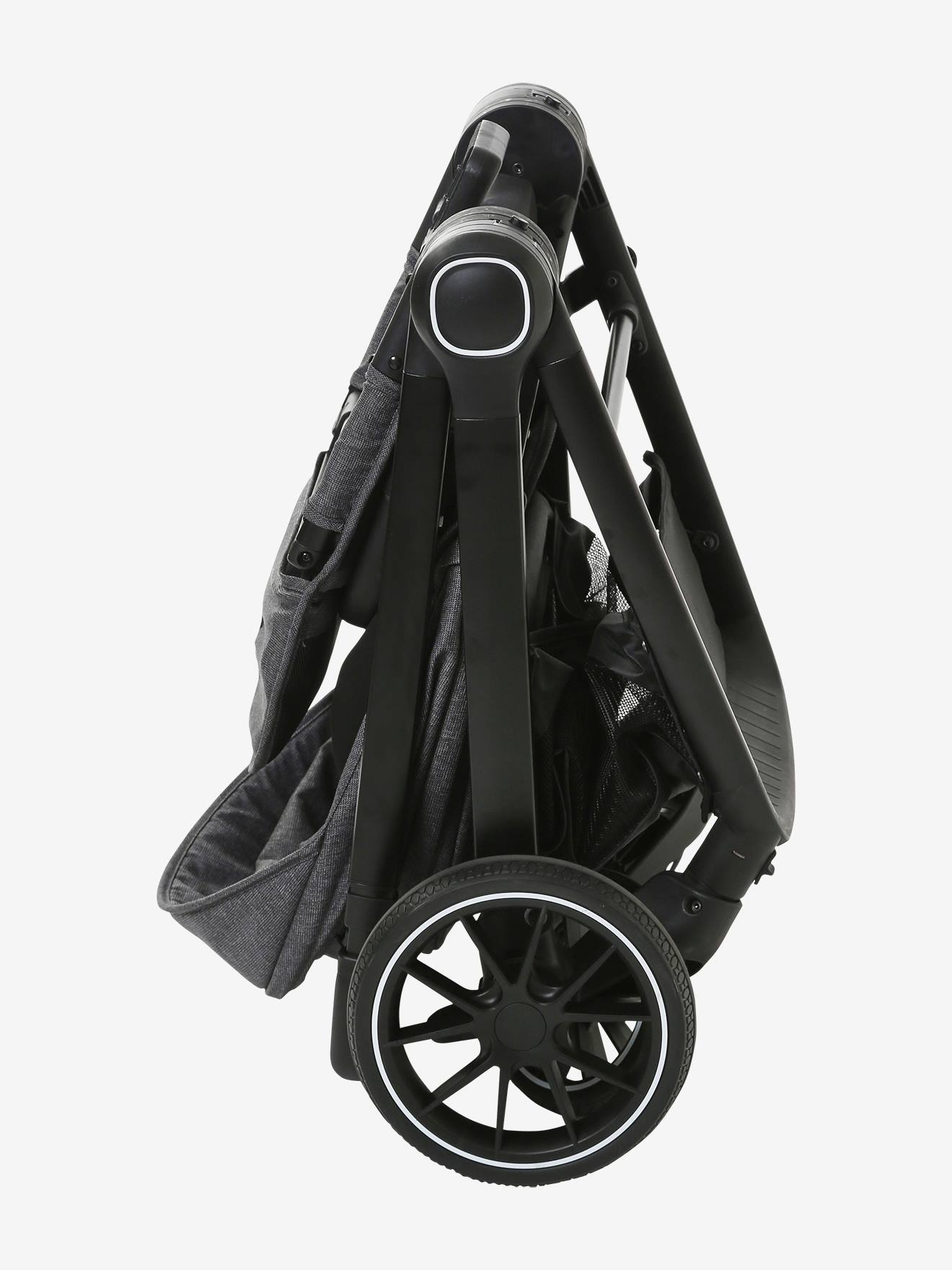 Vertbaudet Kombi-Kinderwagen AURIGA mit Babyschale & Babywanne - schiefergrau