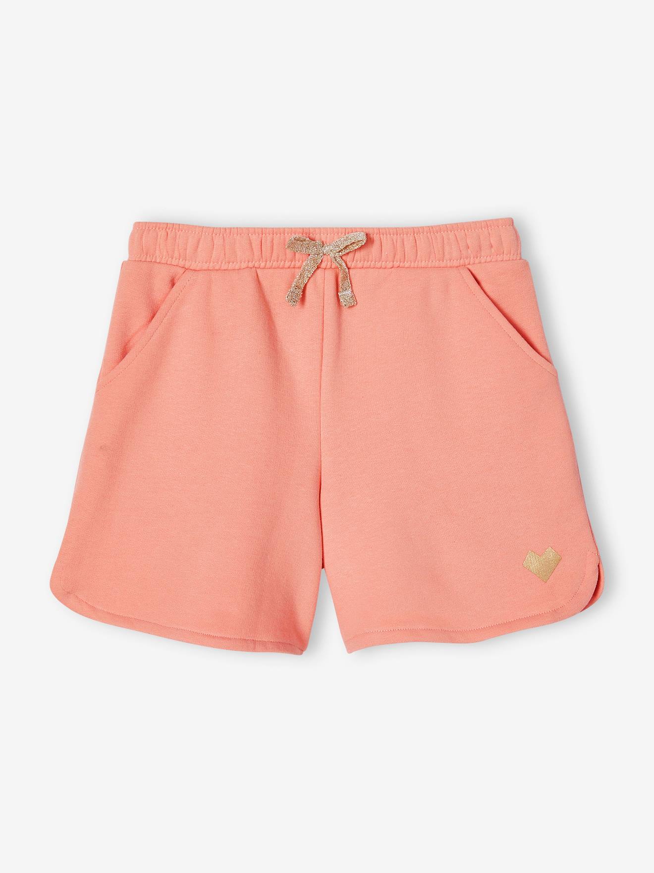 Short de sport en molleton fille pêche