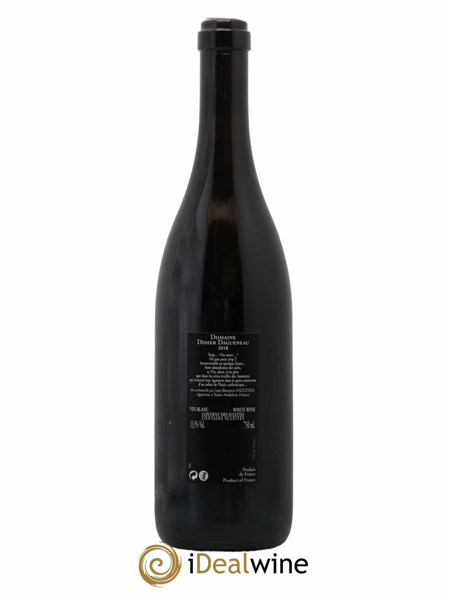 Vin de France (anciennement Pouilly-Fumé) Silex Dagueneau (Domaine Didier - Louis-Benjamin)  2018 - Lot de 1 Bouteille