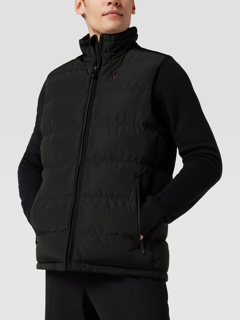 Steppweste mit Label-Applikation Modell 'SNOWDOME VEST' in schwarz