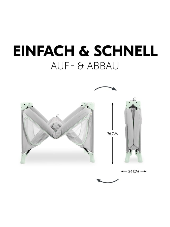 Hauck Reisebett Dream N Play Plus (mit seitlichem Einstieg) in grau,gruen günstig kaufen onesize