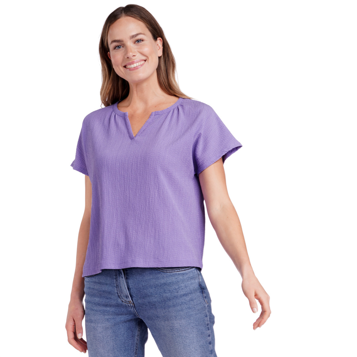 Damen Bluse mit gekreppter Struktur