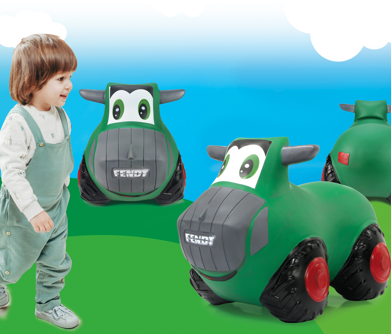 Jamara e.K. JAMARA Fendt Hüpftraktor mit Pumpe