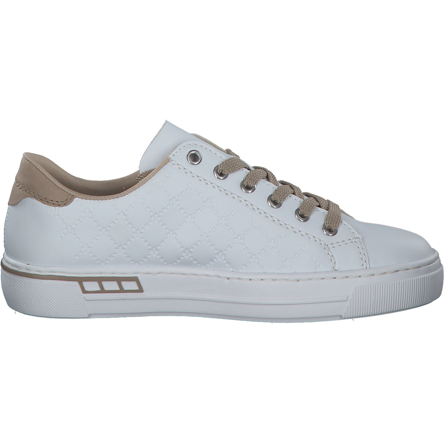 Rieker L88W2, Schnürschuhe, Damen, weiss/Rosa/Beige