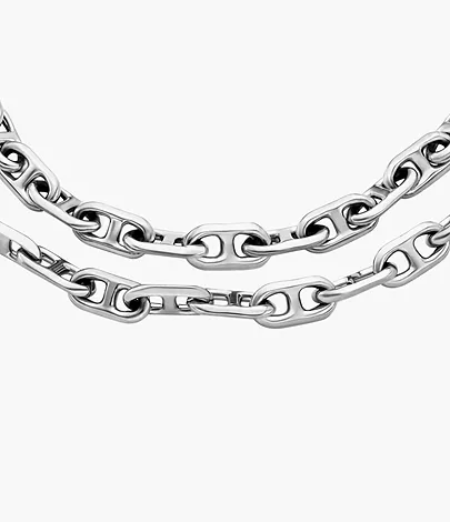 Fossil Gliederarmband Heritage D-Link Edelstahl