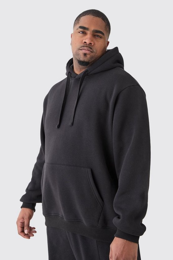 Plus Basic Hoodie in Schwarz
