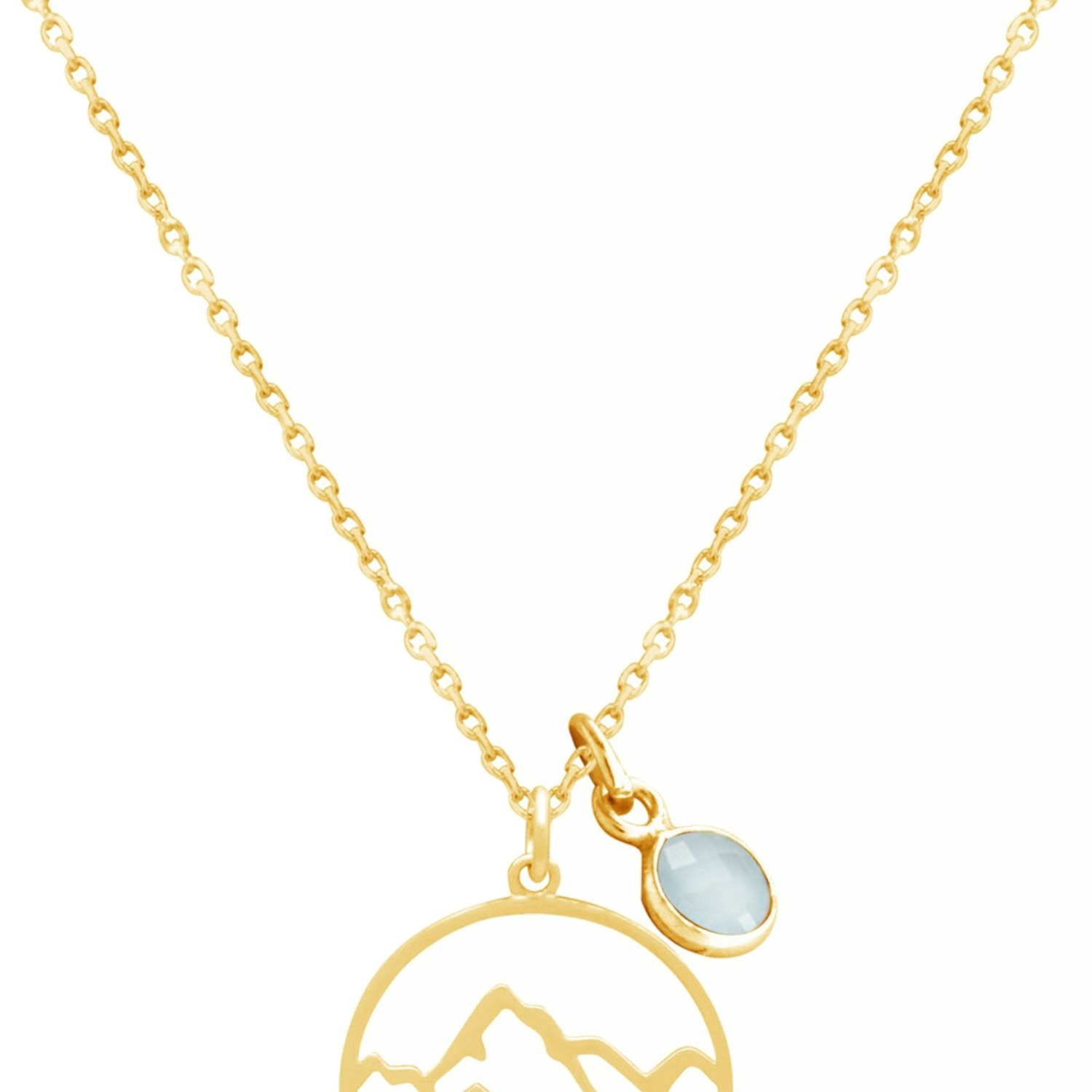 Halskette mit Anhänger 'Berge - Chalcedon'