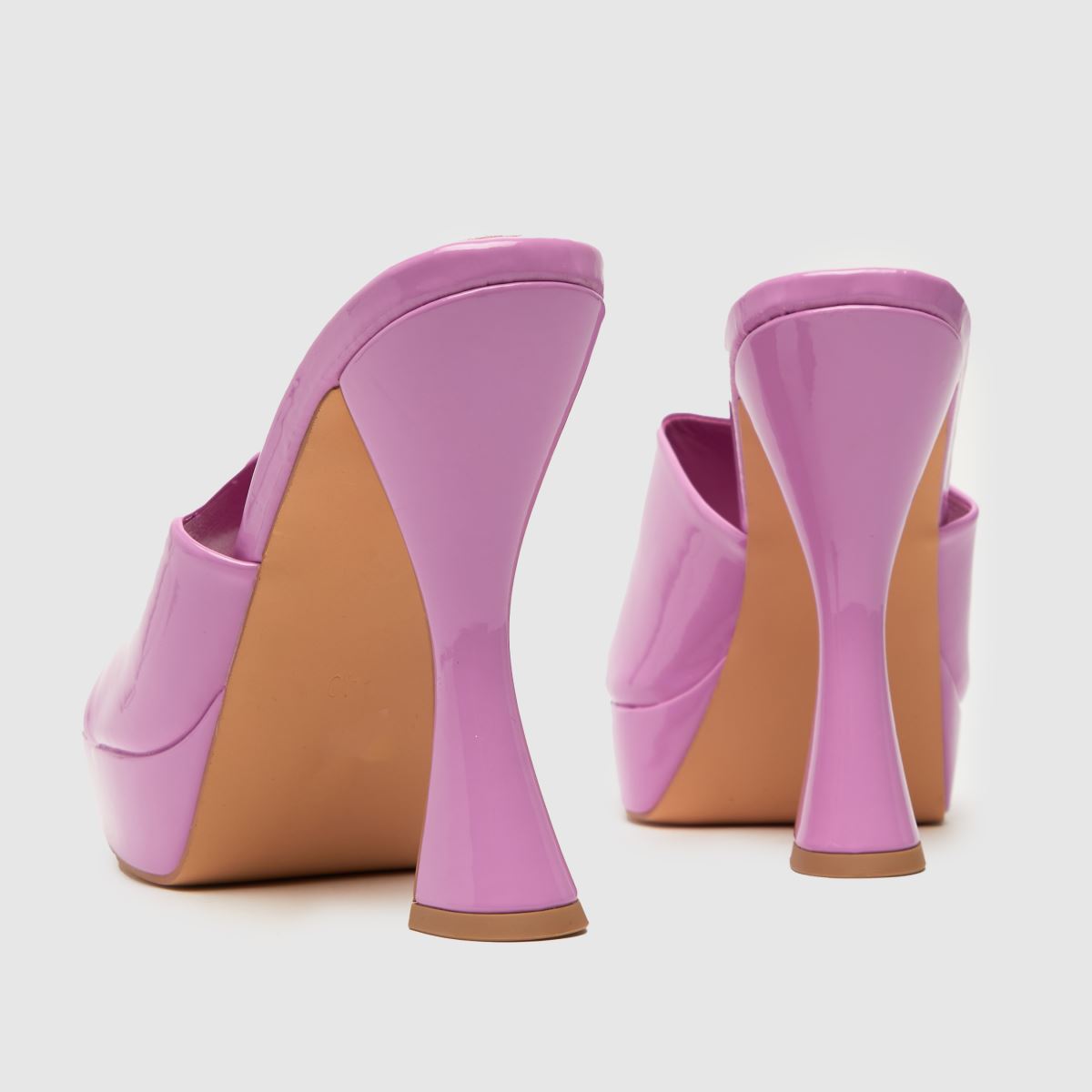 Shellys London – Rosa högklackade muleskor med candy pop-motiv