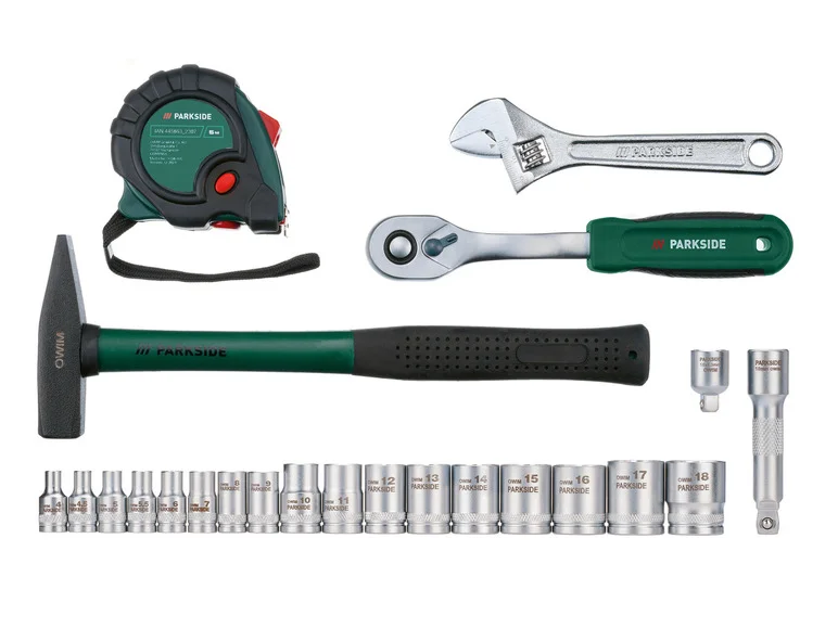 Caixa de ferramentas PARKSIDE® com ferramentas metálicas de 4V e kit Tournevis PWBM A1