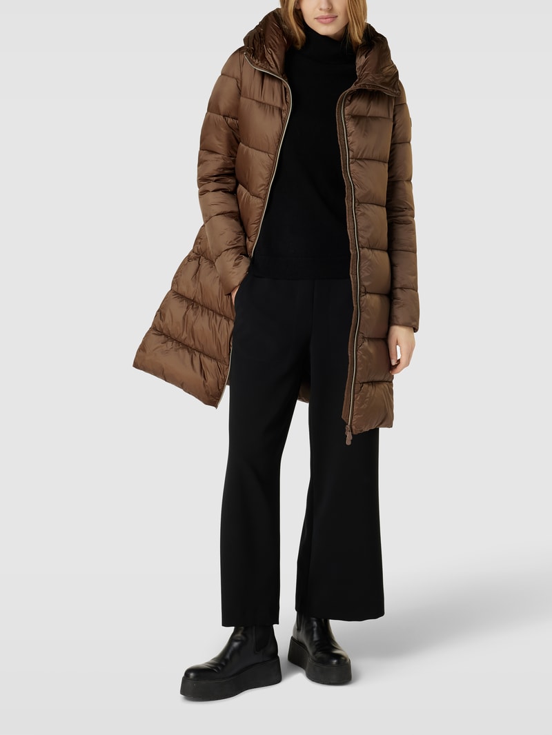 Jacke mit Label-Patch Modell 'Lysa' in dunkelbraun