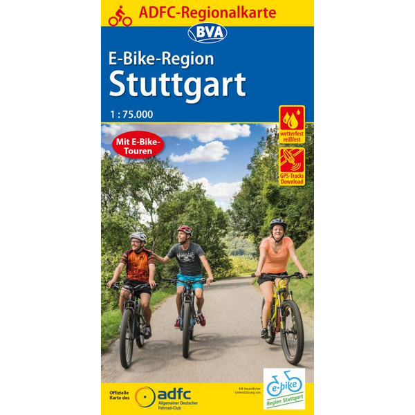 ADFC-REGIONALKARTE E-BIKE-REGION STUTTGART, 1:75.000 - Fahrradkarte
