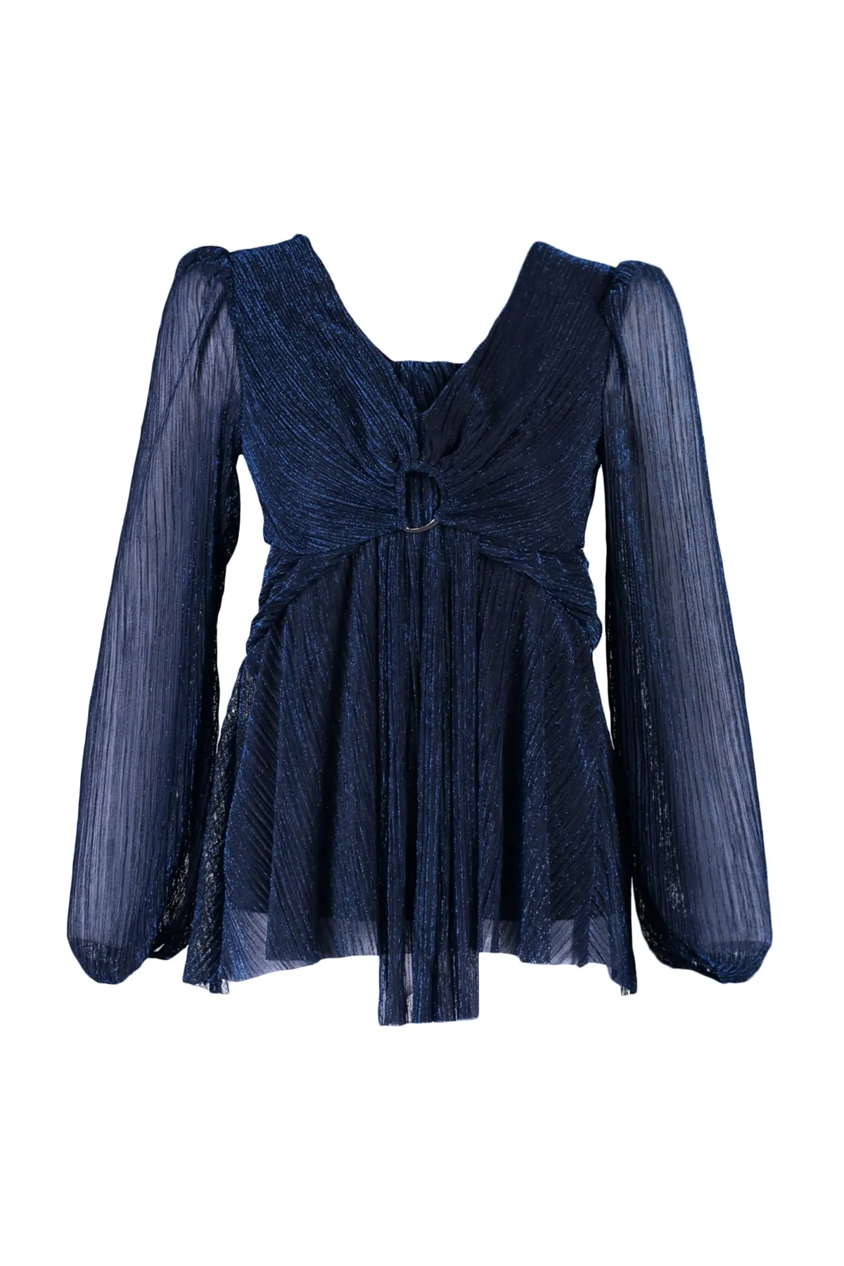 Trendyol Collection  Blaues, glänzendes, stilvolles Abendkleid TPRAW22EL1910