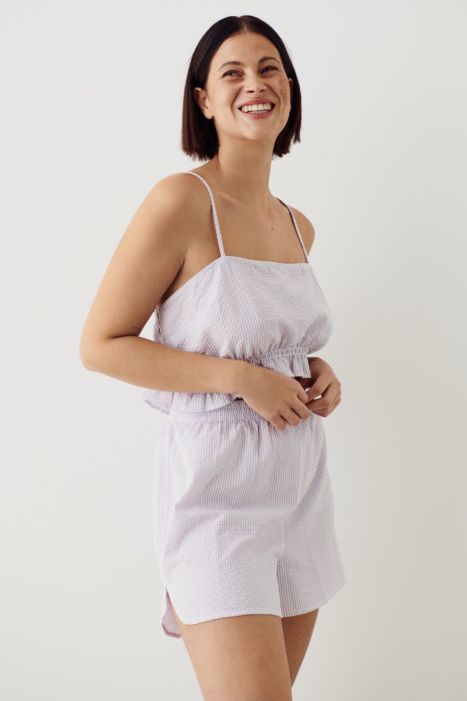 Seersucker pyjamas shorts