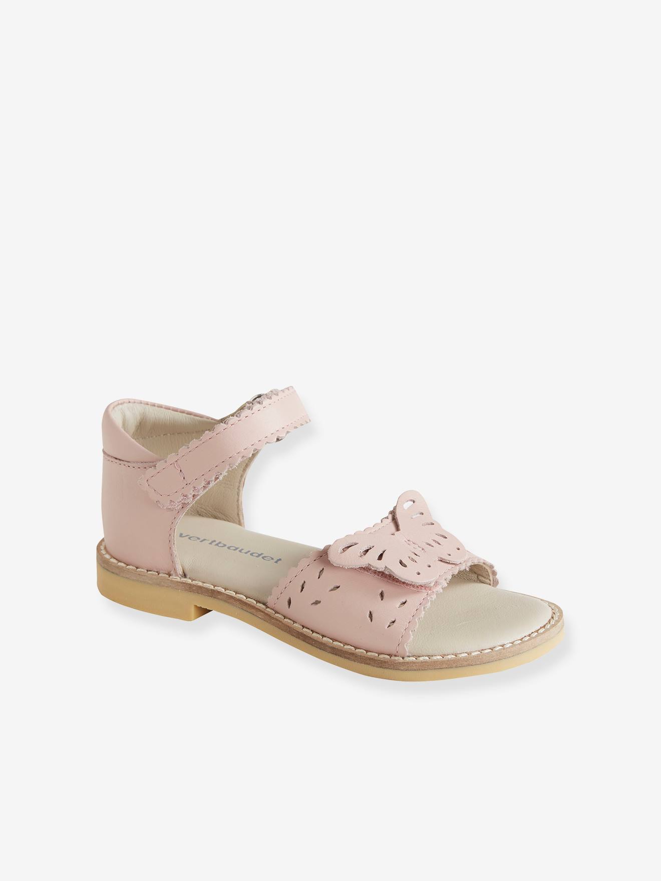 Sandales en cuir fille collection maternelle bleu clair