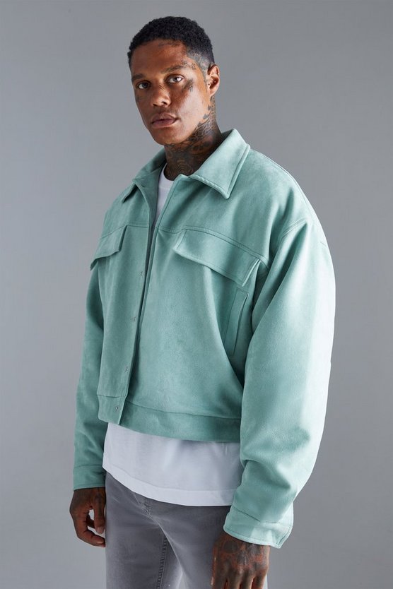 Kastige Wildleder Harrington-Jacke
