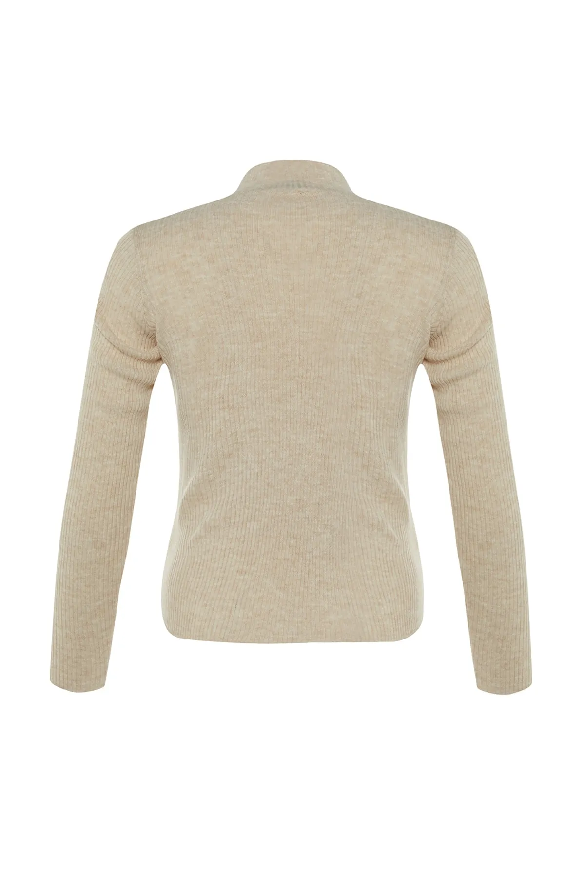 Trendyol Collection  Steinfarbener durchbrochener Strickpullover TWOAW21KZ0934