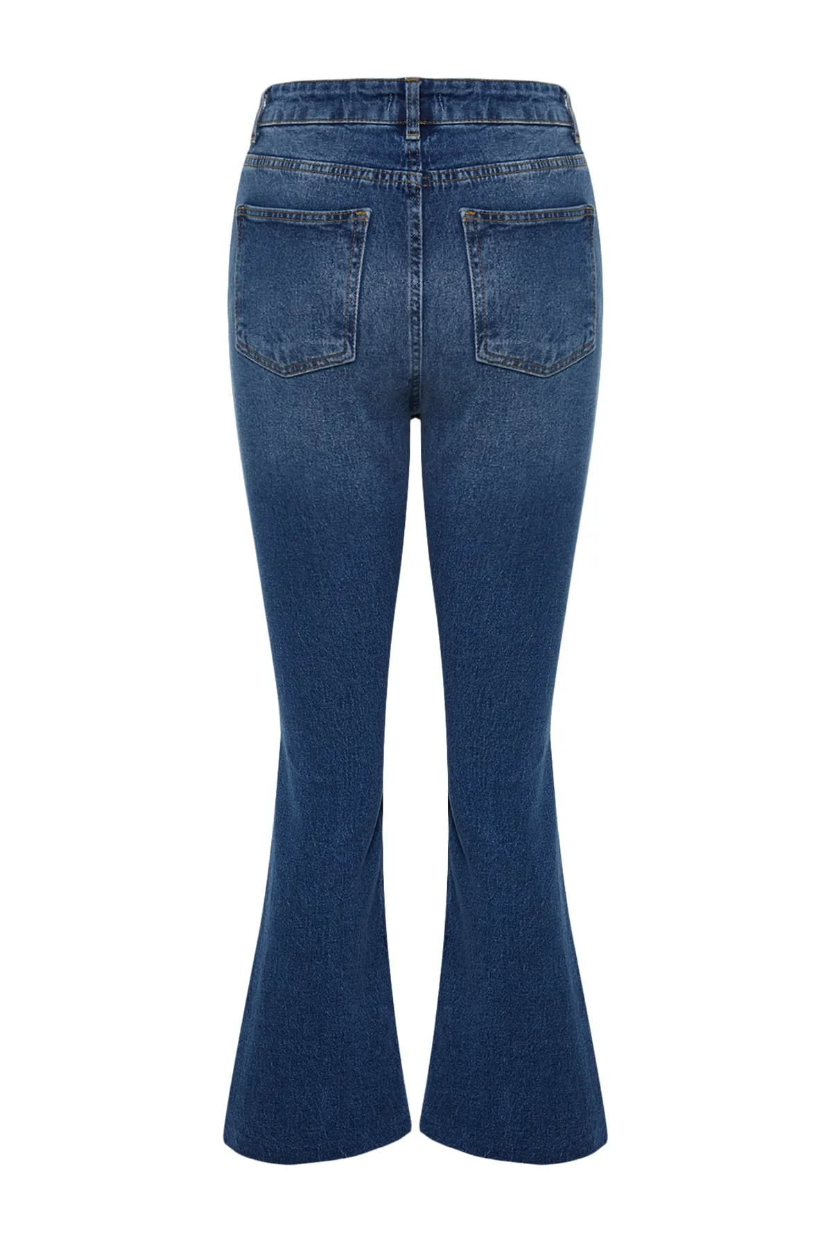 Trendyol Collection  Dunkelblaue High Waist Crop Flare Jeans TWOAW21JE0159
