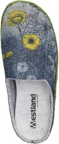 WESTLAND Hausschuh Marguerite 01, blau-multi