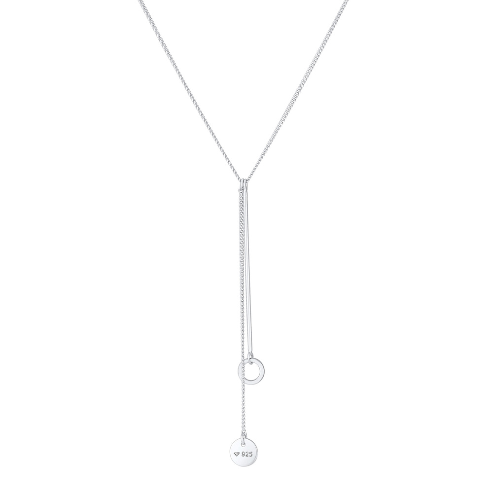 Elli Elli Collier Collier en Y pour dames plaque circulaire Geo Trend Boho en argent 9 Bijoux