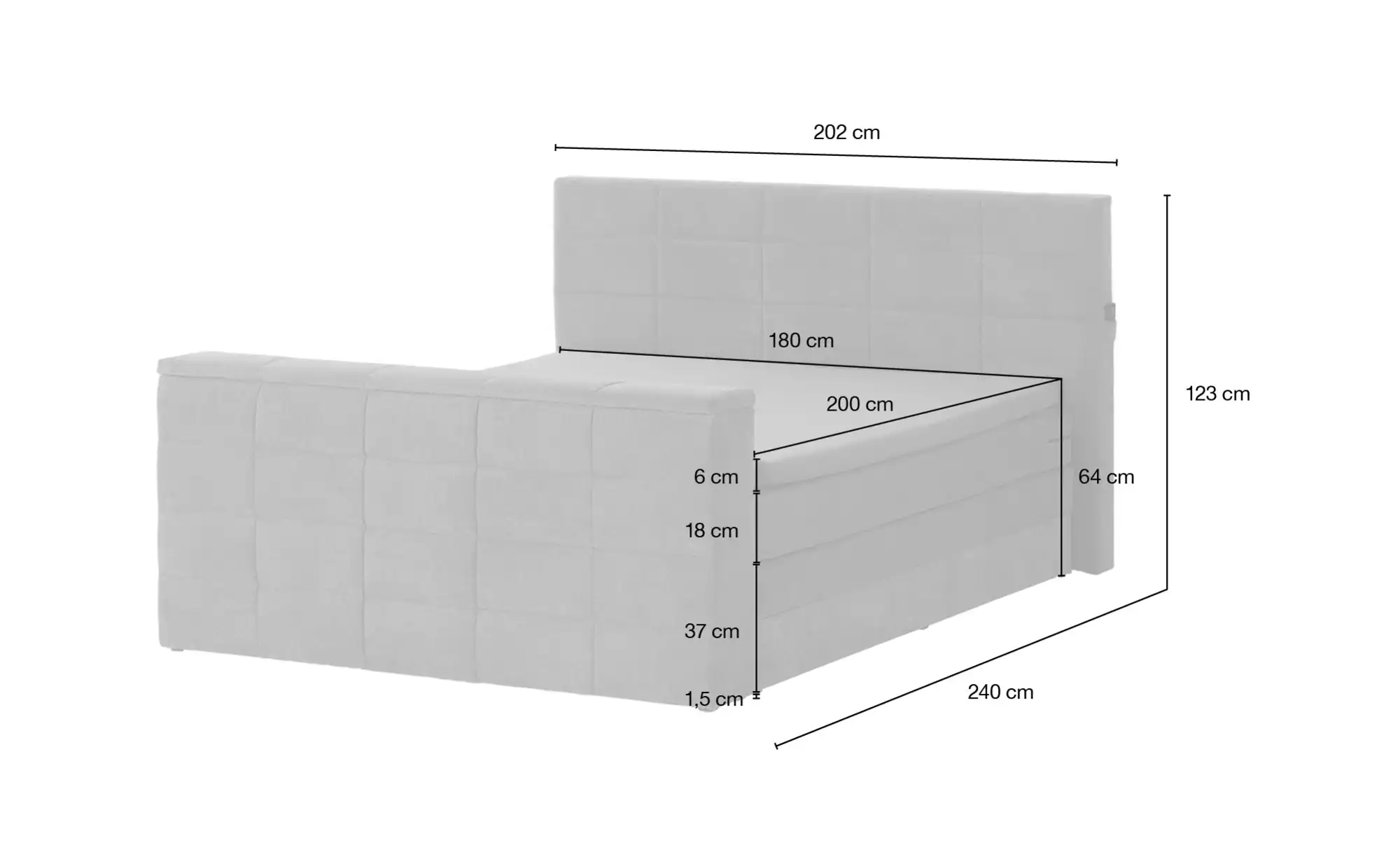 Primo TV-Motor-Boxspringbett mit motorischer TV-Halterung Dillon 2