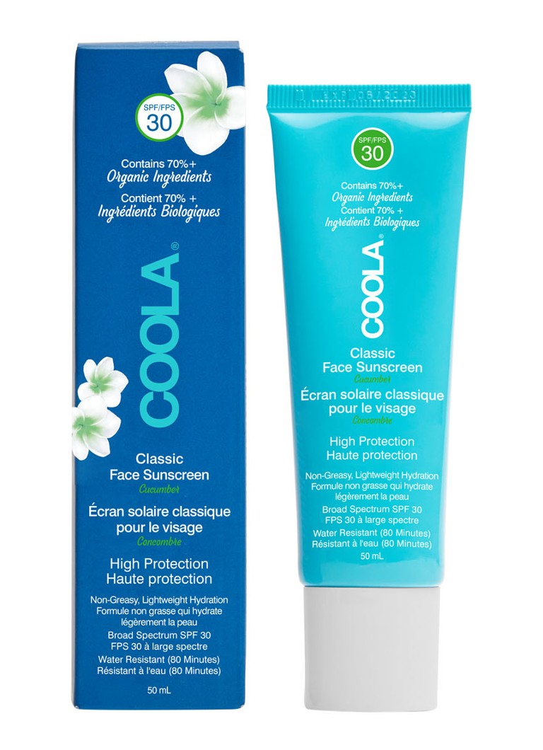 Cremă de protecție solară facială Coola Classic SPF 30 cu castravete - cremă de protecție solară pentru față